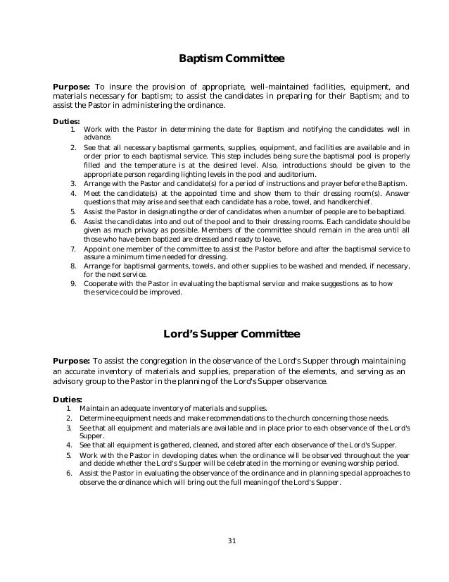 Policy And Procedure Manual Church Sample