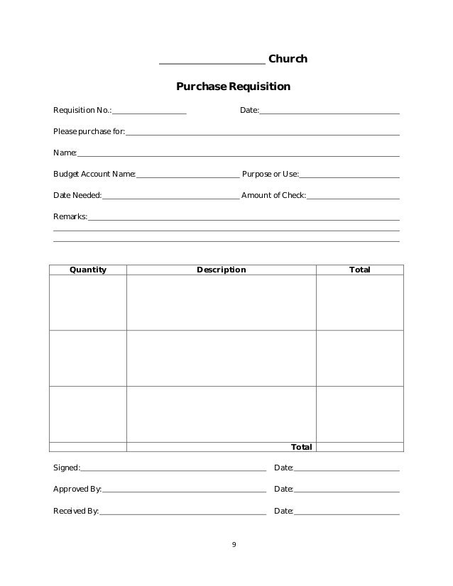 Sample Church Budget Forms
