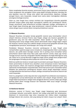 Dadang Solihin Policy Brief Jawa Tengah 2025 | PDF