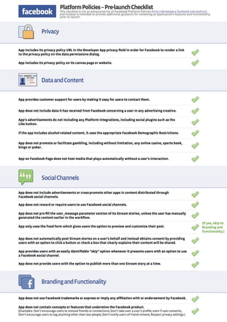 Facebook Developer Policy checklist   english