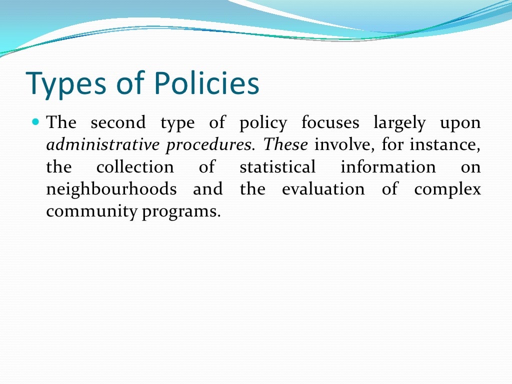 Policy formulation and processes