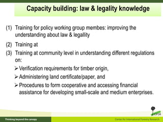 Policy framework for complementary integrated Management of Timber and Non-timber Forest Products to Enhance Local Livelihoods in Indonesia