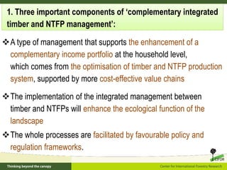 Policy framework for complementary integrated Management of Timber and Non-timber Forest Products to Enhance Local Livelihoods in Indonesia