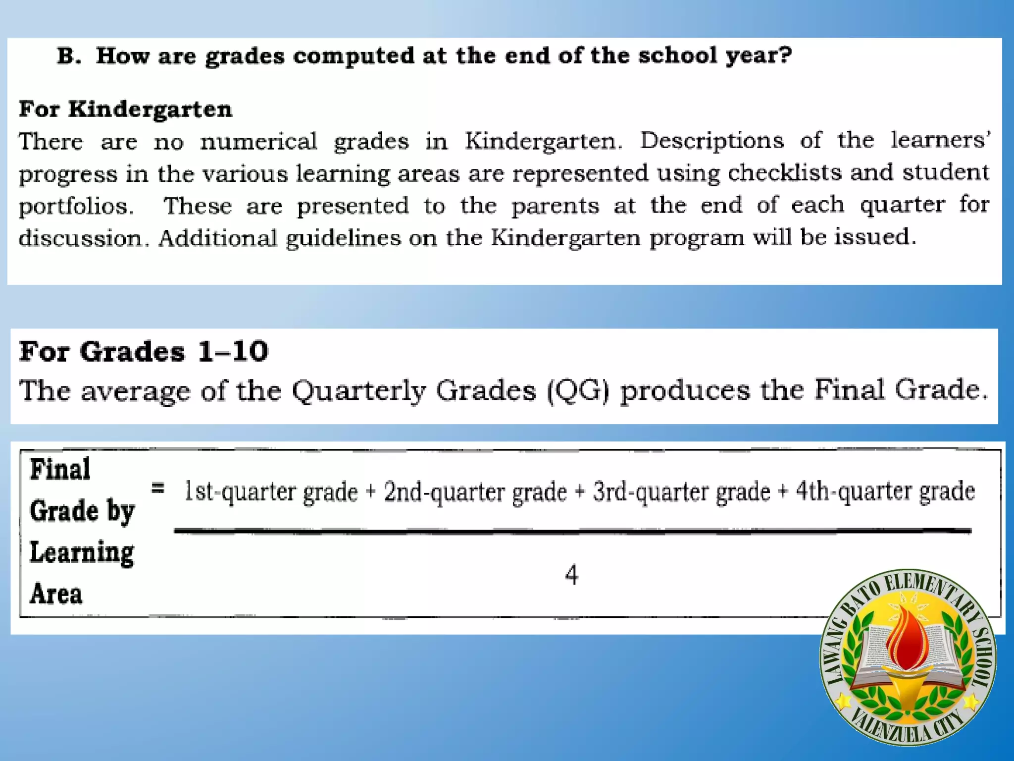 Policy guidelines on classroom assessment for the k to 12 basic ...