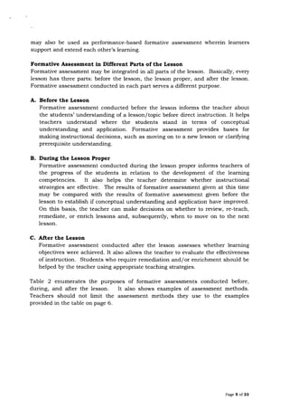 Policy Guidelines on Classroom Assessment for the K to 12 Basic ...