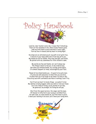 Policies, Page 1




Parent Handbook, Revised 4/27/12
 