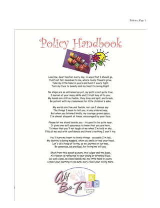 Policies, Page 1




Parent Handbook, Revised 10/30/12
 