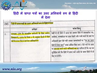 www.nio.org 
सीएसआईआर – राष्ट्रीय समुद्र विज्ञान संस्थान, दोना पािला, गोिा 
हहंदी में प्राप्ि पत्रों का उत्तर अननवायण रूप से हहंदी 
में देना 
 