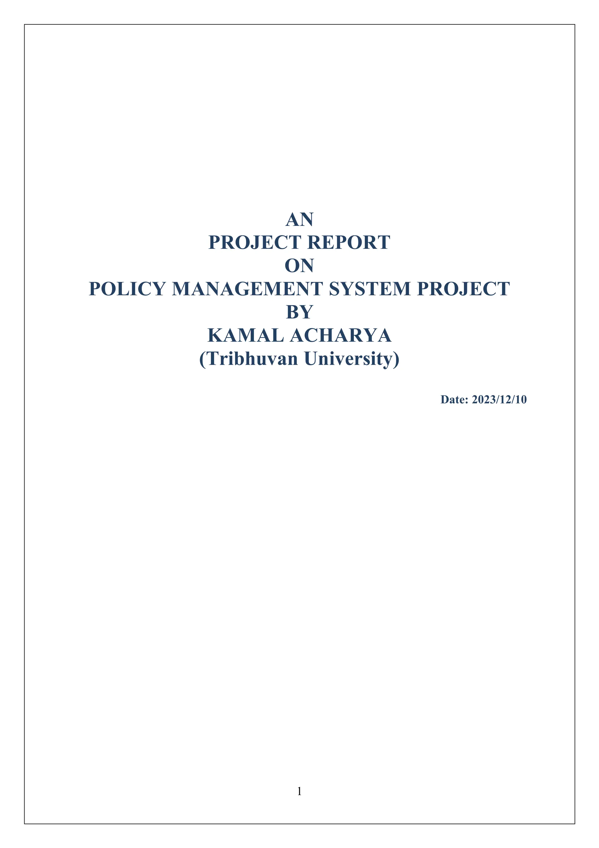 Policy management system project report.pdf