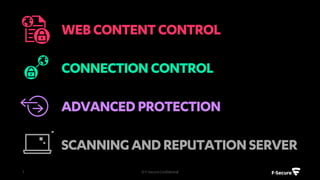 © F-Secure Confidential7
WEBCONTENTCONTROL
CONNECTIONCONTROL
SOFTWAREUPDATER
 