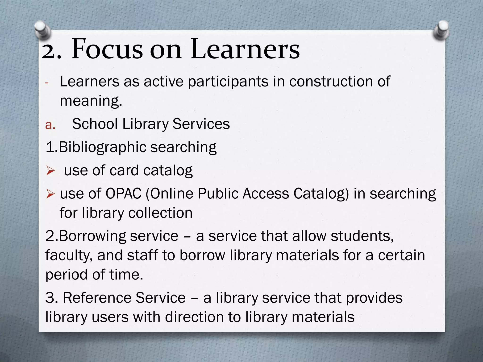 Policy on school library establishment, improvement, | PDF