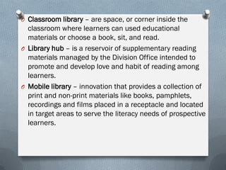 Policy on school library establishment, improvement, | PDF