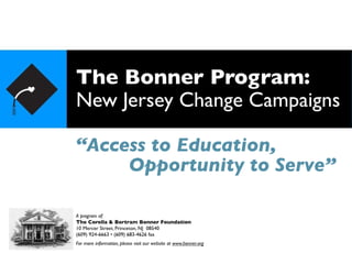 PolicyOptions Presentation for NJ Bonner Fellows