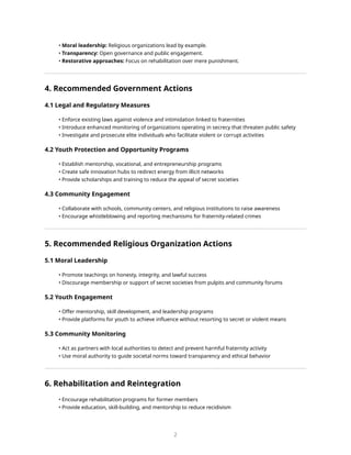 GOVERNMENT AND RELIGIOUS POLICY PAPER - Addressing the Crime of ...