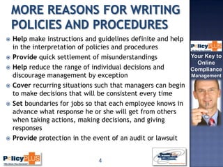 PolicyPLUS Webinar - Effective Policy Writing and Management | PPTX