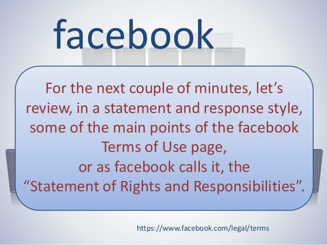 Facebook terms and conditions