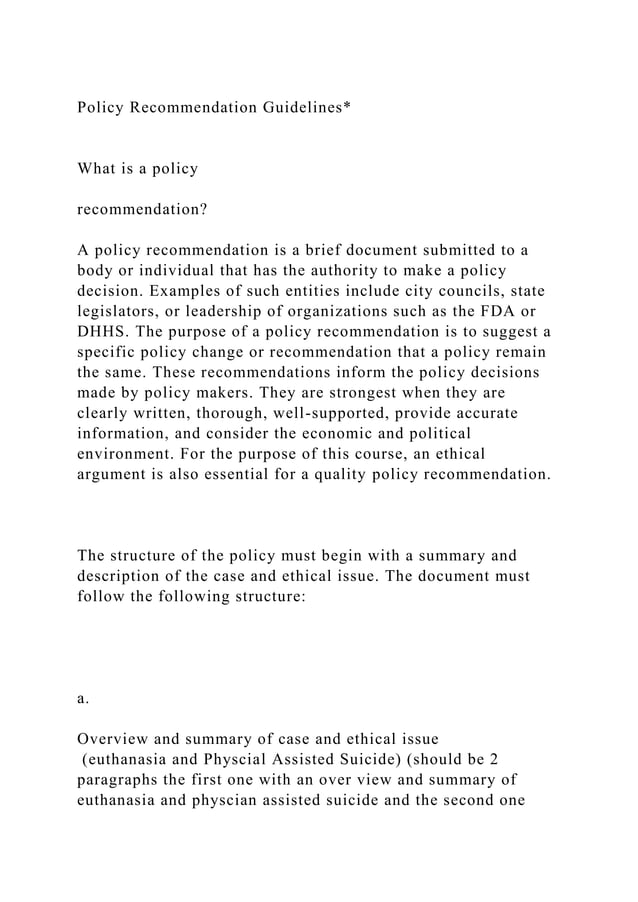 Policy GuidelinesWhat is a