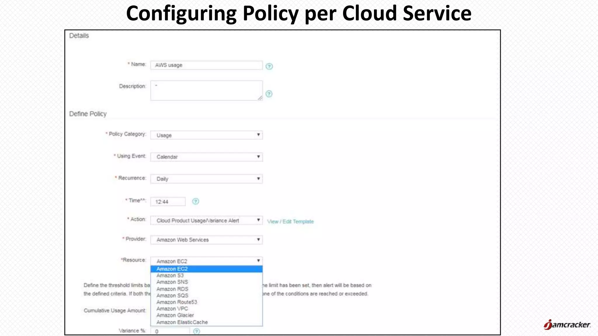 Configuring Policy per Cloud Service