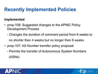 APNIC Policy Update 