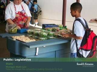 Public: Legislative State Michigan State Law   Policy to change the competitive bidding threshold for food 