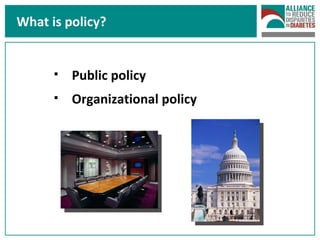 What is policy? Public policy Organizational policy 