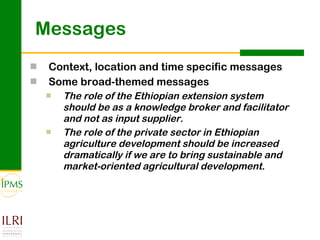 Contributing to evidence-based policy making: IPMS approach