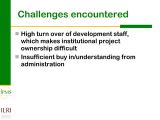 Contributing to evidence-based policy making: IPMS approach