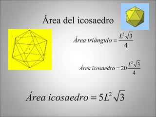 Área del icosaedro 