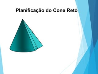 MATEMÁTICA, Ensino Médio, 3° ano
Volume do cone.
R
x
h
g
Planificação do Cone Reto
 