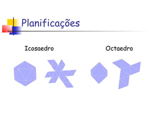 Planificações
Icosaedro Octaedro
 