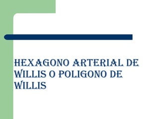 HEXAGONO ARTERIAL DE WILLIS O POLIGONO DE WILLIS 