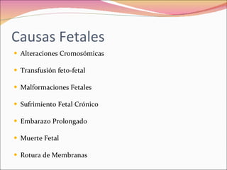 Polihidramnios y oligohidramnios