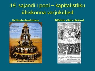 19. sajandi I pool – kapitalistliku ühiskonna varjuküljed Valitseb ebavõrdsus  Tööliste vilets olukord 