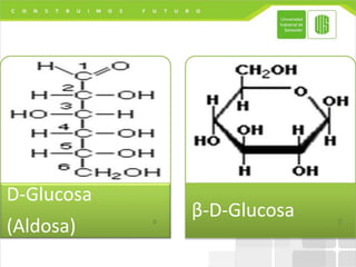 D-Glucosa
(Aldosa)
β-D-Glucosa
 