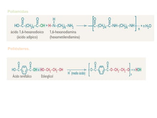 Poliamidas
Poliésteres.
 