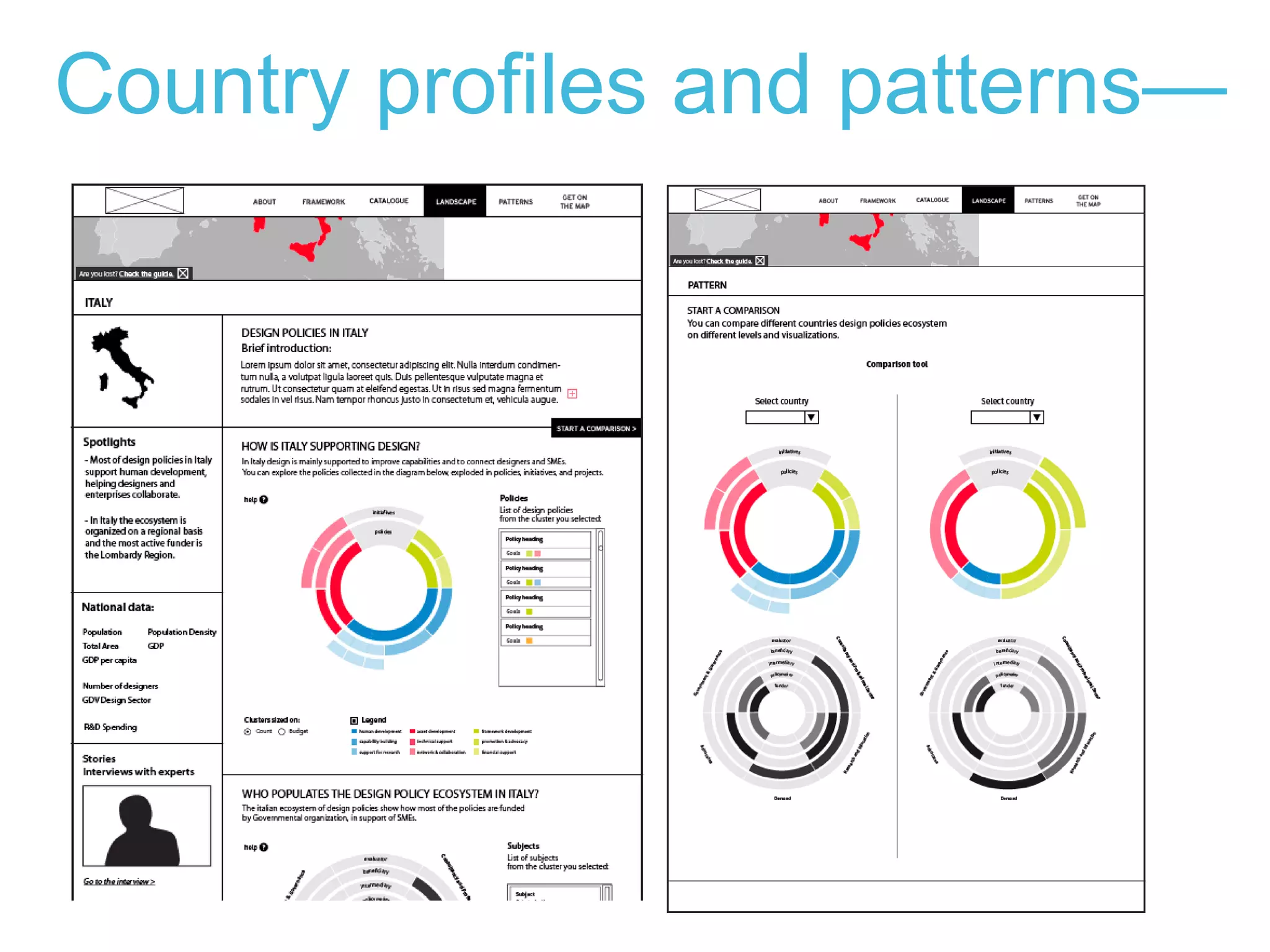Country profiles and patterns—
 