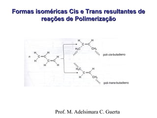 Formas iissoomméérriiccaass CCiiss ee TTrraannss rreessuullttaanntteess ddee 
rreeaaççõõeess ddee PPoolliimmeerriizzaaççããoo 
Prof. M. Adelsimara C. Guerta 
 