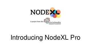 Introducing NodeXL Pro
 