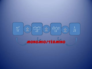MONOMIO/TÉRMINO
