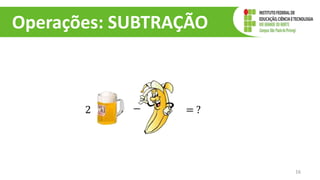 Operações: SUBTRAÇÃO
2
16
− = ?
 