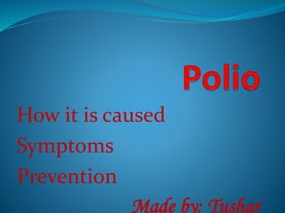 How it is caused
Symptoms
Prevention
Made by: Tushar
 