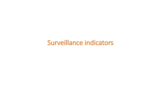 Surveillance indicators
 