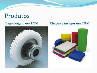 Produtos
Engrenagem em POM Chapas e tarugos em POM
 
