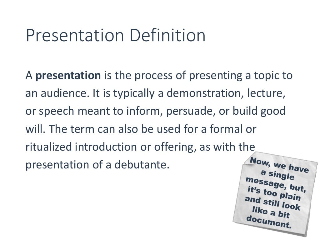 on presentation definition
