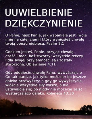 Polish Praise Worship Thanksgiving Tract