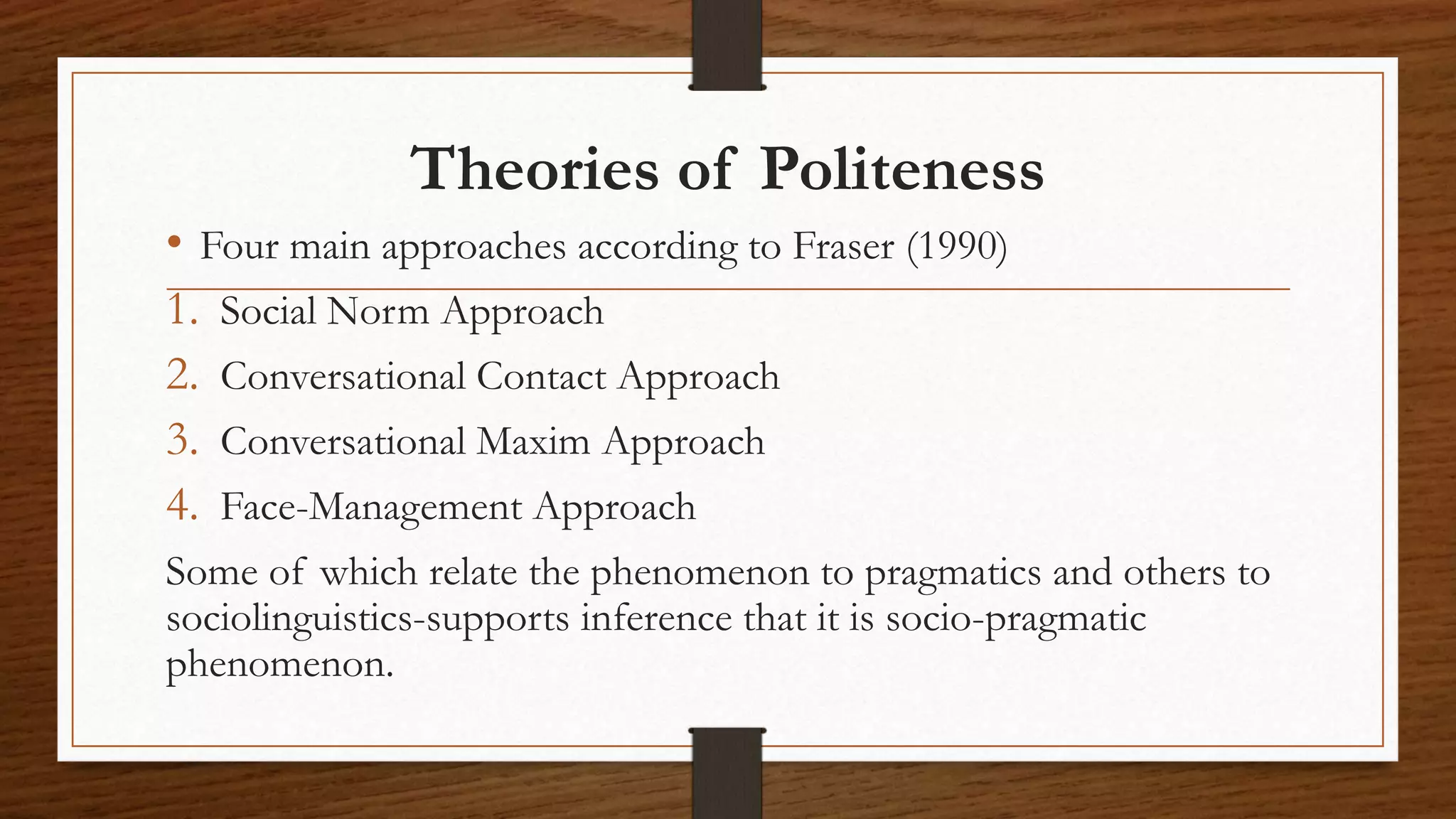 Politeness (Pragmatics) PPT