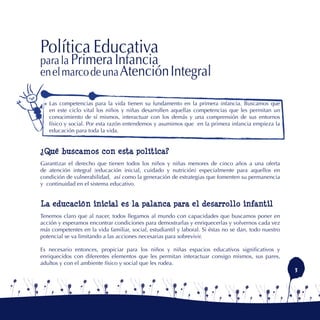 Politica educativa primera infancia | PDF