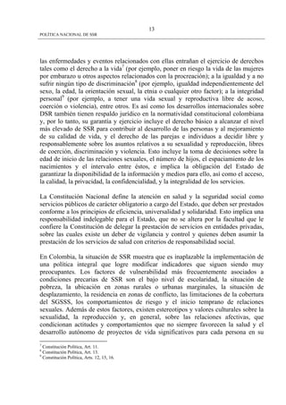 Politica Nacional De Ssr