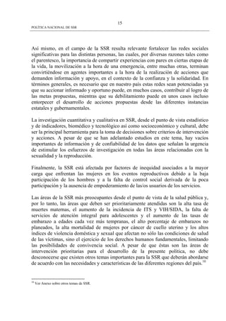 Politica Nacional De Ssr
