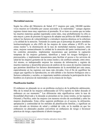 Politica Nacional De Ssr